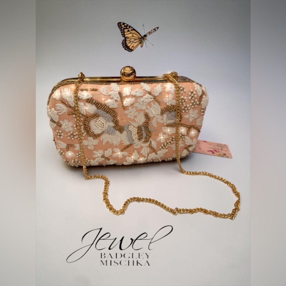 Badgley Mischka English Floral Embroidered Clutch/Crossbody NEW WITH TAGS!